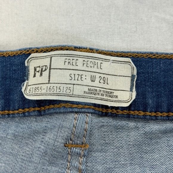 Free People Women's Size 29 Distressed High Rise Skinny Jeans Ripped - Picture 3 of 14